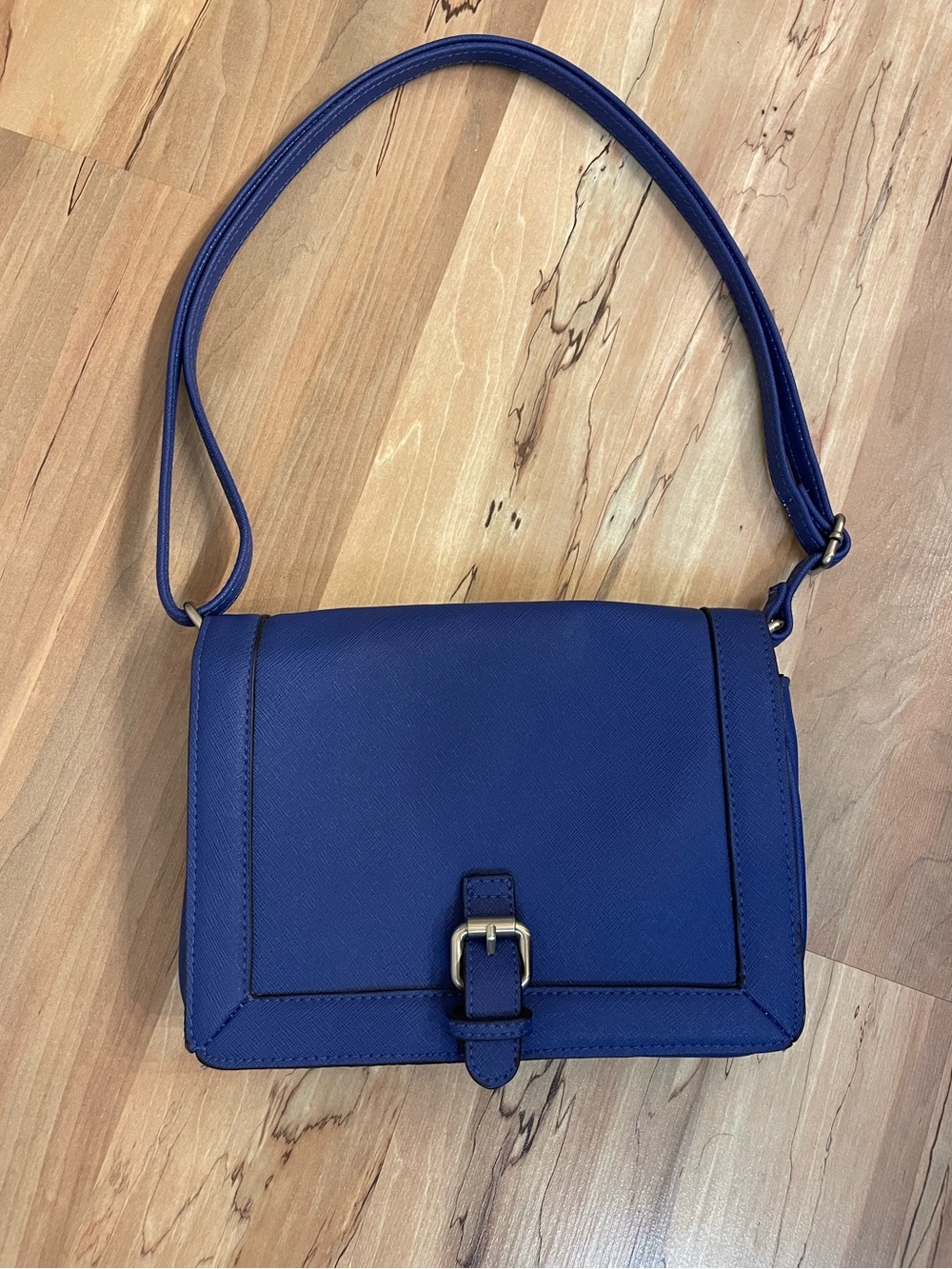 Classic Structured Shoulder/Crossbody Bag in Deep Blue